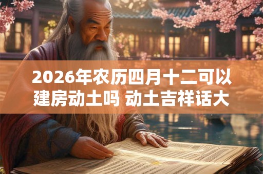 2026年农历四月十二可以建房动土吗 动土吉祥话大全 2026年农历四月十二可以建房动土吗 动土吉祥话大全