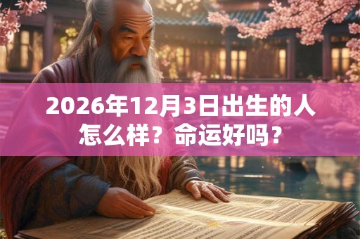 2026年12月3日出生的人怎么样?命运好吗? 2026年12月3日出生的人怎么样?命运好吗?