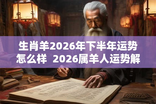 生肖羊2026年下半年运势怎么样  2026属羊人运势解析