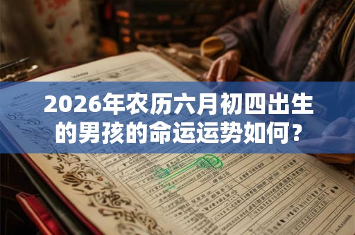 2026年农历六月初四出生的男孩的命运运势如何？