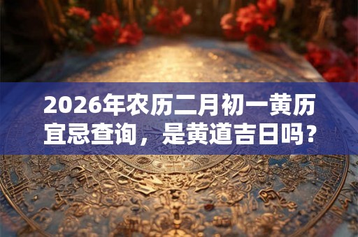 2026年农历二月初一黄历宜忌查询,是黄道吉日吗? 2026年农历二月初一黄历宜忌查询,是黄道吉日吗?