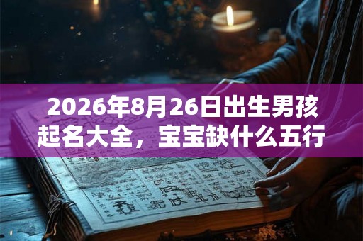 2026年8月26日出生男孩起名大全，宝宝缺什么五行呢？