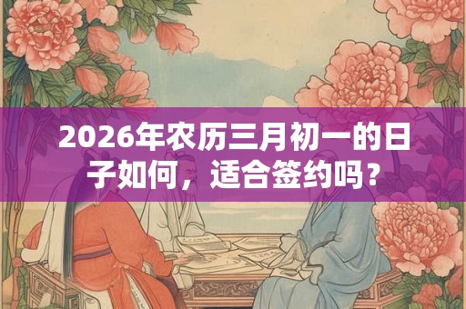 2026年农历三月初一的日子如何,适合签约吗? 2026年农历三月初一的日子如何,适合签约吗?