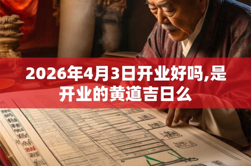 2026年4月3日开业好吗,是开业的黄道吉日么