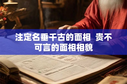 注定名垂千古的面相  贵不可言的面相相貌