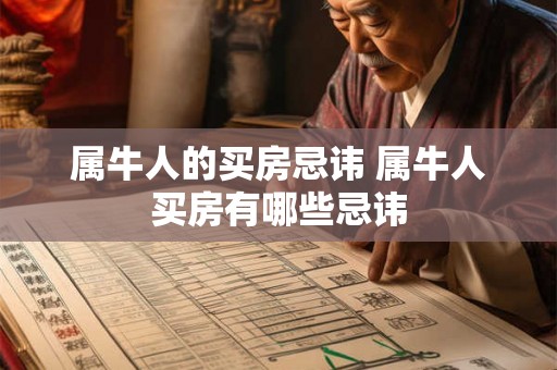 属牛人的买房忌讳 属牛人买房有哪些忌讳