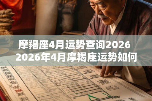 摩羯座4月运势查询2026 2026年4月摩羯座运势如何