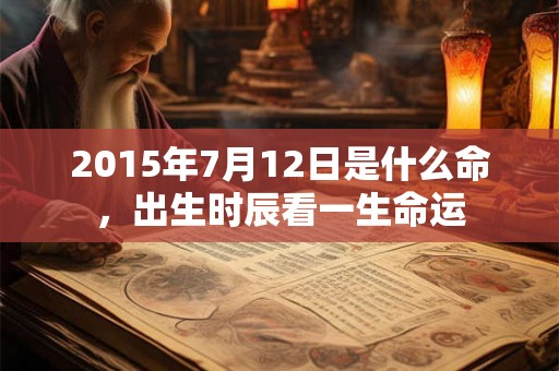2015年7月12日是什么命,出生时辰看一生命运 2015年7月12日是什么命,出生时辰看一生命运