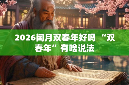 2026闰月双春年好吗 “双春年”有啥说法