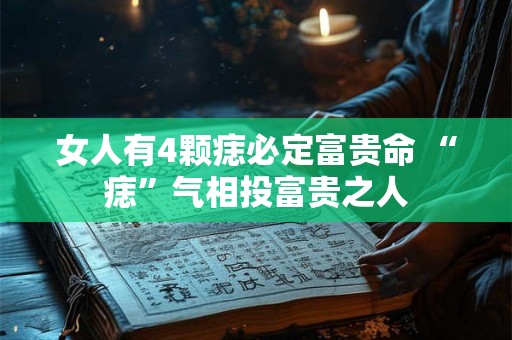 女人有4颗痣必定富贵命 “痣”气相投富贵之人
