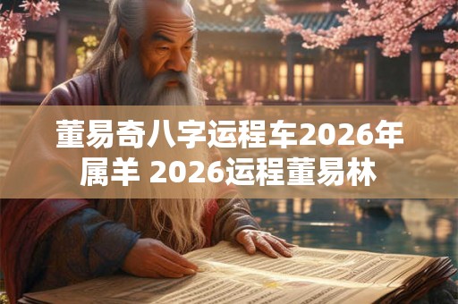 董易奇八字运程车2026年属羊 2026运程董易林 董易奇八字运程车2026年属羊 2026运程董易林
