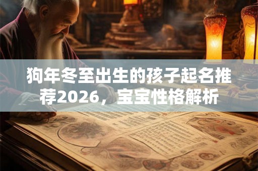 狗年冬至出生的孩子起名推荐2026，宝宝性格解析