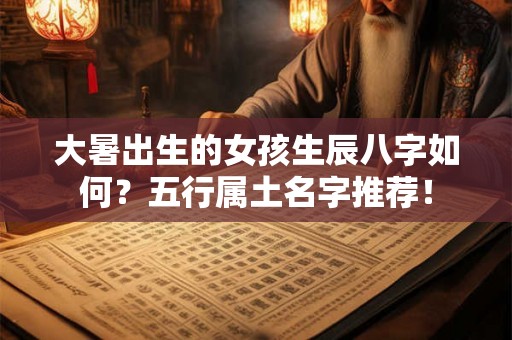大暑出生的女孩生辰八字如何？五行属土名字推荐！