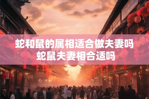 蛇和鼠的属相适合做夫妻吗 蛇鼠夫妻相合适吗