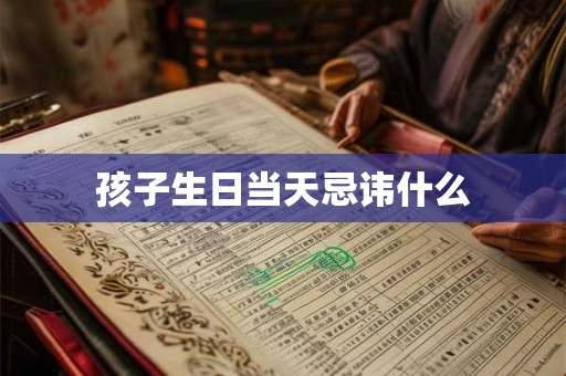 孩子生日当天忌讳什么