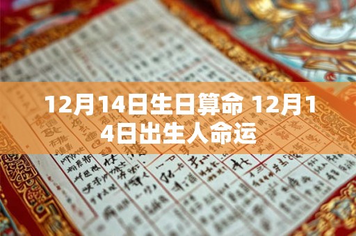 12月14日生日算命 12月14日出生人命运