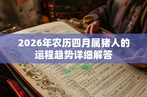 2026年农历四月属猪人的运程趋势详细解答