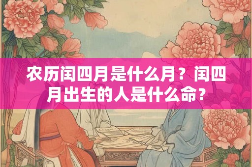 农历闰四月是什么月?闰四月出生的人是什么命? 农历闰四月是什么月?闰四月出生的人是什么命?