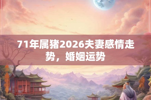 71年属猪2026夫妻感情走势，婚姻运势