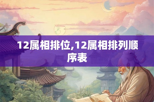 12属相排位,12属相排列顺序表 12属相排位,12属相排列顺序表
