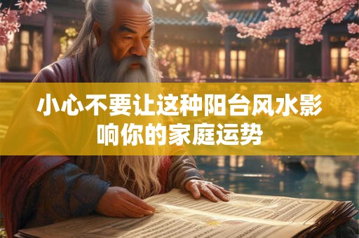 小心不要让这种阳台风水影响你的家庭运势