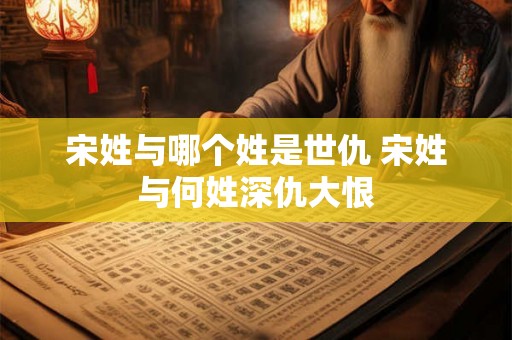 宋姓与哪个姓是世仇 宋姓与何姓深仇大恨 宋姓与哪个姓是世仇 宋姓与何姓深仇大恨