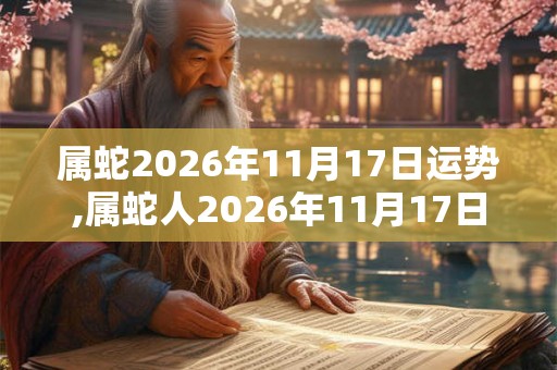 属蛇2026年11月17日运势,属蛇人2026年11月17日财运,生肖蛇2026年11月17日运势