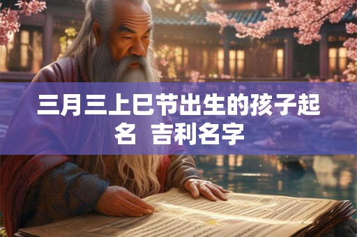 三月三上巳节出生的孩子起名  吉利名字