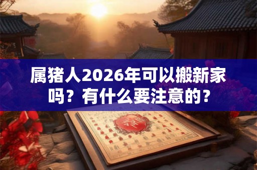 属猪人2026年可以搬新家吗？有什么要注意的？
