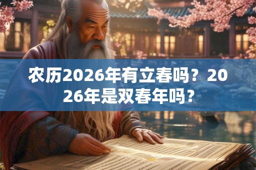 农历2026年有立春吗？2026年是双春年吗？