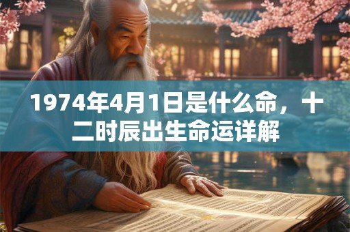 1974年4月1日是什么命，十二时辰出生命运详解