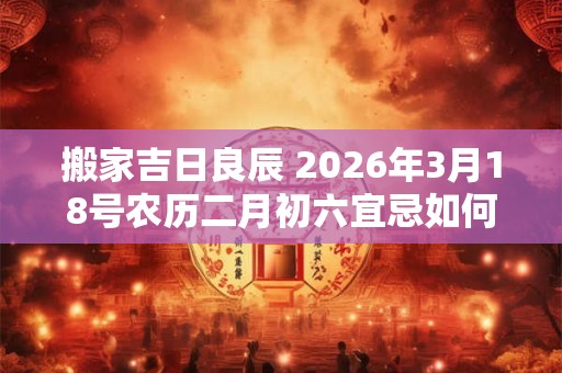 搬家吉日良辰 2026年3月18号农历二月初六宜忌如何 搬家吉日良辰 2026年3月18号农历二月初六宜忌如何