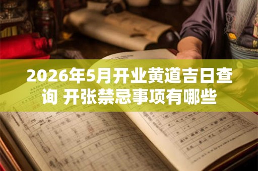 2026年5月开业黄道吉日查询 开张禁忌事项有哪些