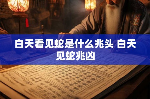 白天看见蛇是什么兆头 白天见蛇兆凶 白天看见蛇是什么兆头 白天见蛇兆凶