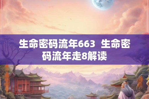 生命密码流年663  生命密码流年走8解读