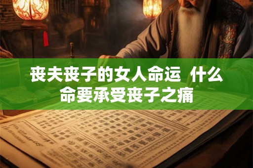 丧夫丧子的女人命运  什么命要承受丧子之痛