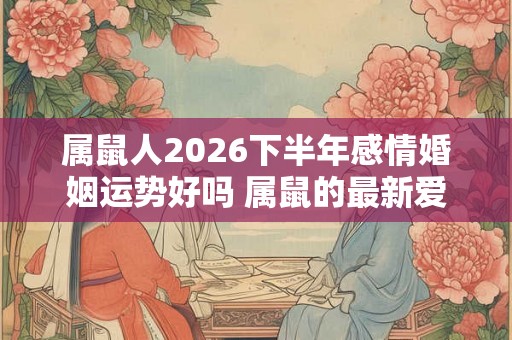 属鼠人2026下半年感情婚姻运势好吗 属鼠的最新爱情运分析
