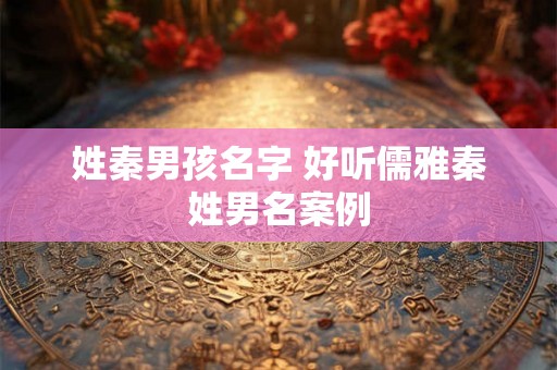 姓秦男孩名字 好听儒雅秦姓男名案例