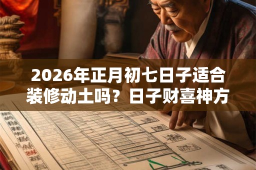 2026年正月初七日子适合装修动土吗？日子财喜神方位？