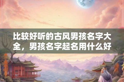 比较好听的古风男孩名字大全，男孩名字起名用什么好？