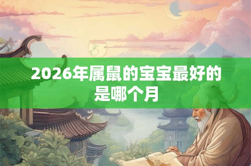 2026年属鼠的宝宝最好的是哪个月