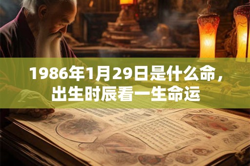 1986年1月29日是什么命，出生时辰看一生命运