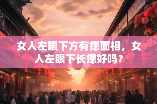 女人左眼下方有痣面相，女人左眼下长痣好吗？