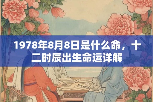1978年8月8日是什么命，十二时辰出生命运详解