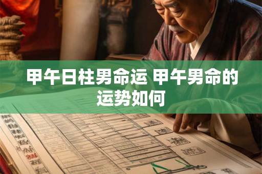 甲午日柱男命运 甲午男命的运势如何