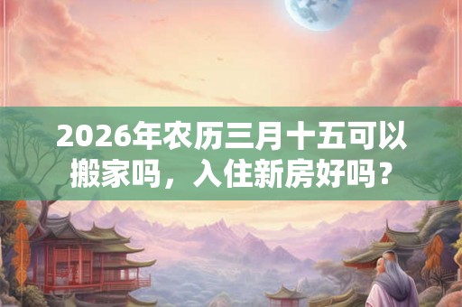 2026年农历三月十五可以搬家吗,入住新房好吗? 2026年农历三月十五可以搬家吗,入住新房好吗?