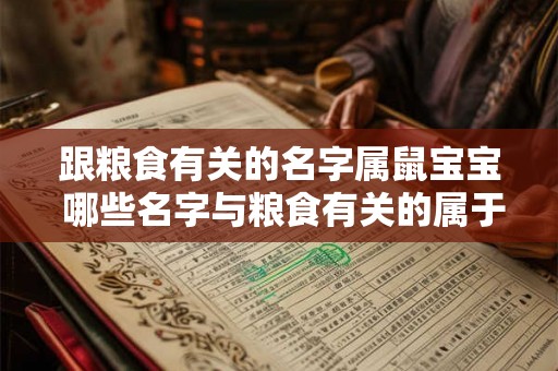 跟粮食有关的名字属鼠宝宝 哪些名字与粮食有关的属于鼠宝宝