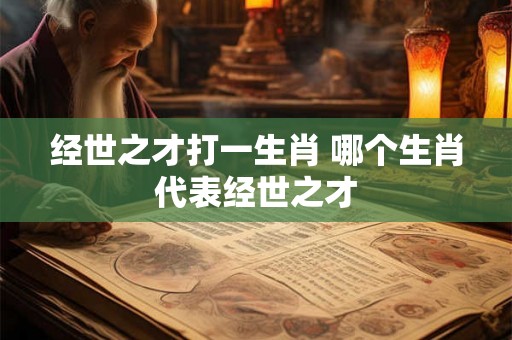 经世之才打一生肖 哪个生肖代表经世之才