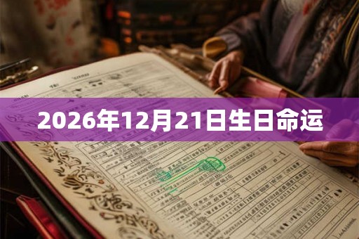 2026年12月21日生日命运