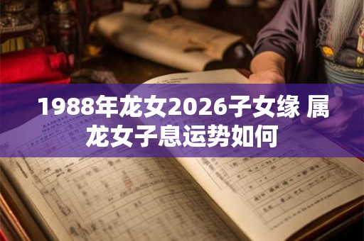 1988年龙女2026子女缘 属龙女子息运势如何